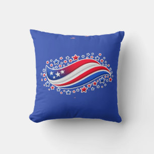 Patriottische golvende Amerikaanse vlag met sterre Kussen
