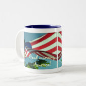 Patriottische Good Morning America Beverage Mok (Voorkant links)