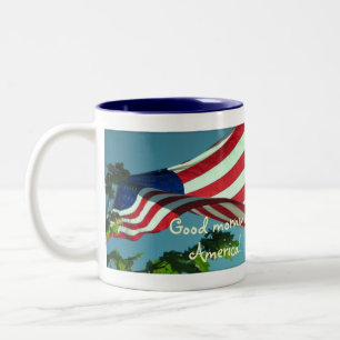 Patriottische Good Morning America drankenkop Tweekleurige Koffiemok