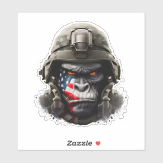 Patriottische Gorilla Gezicht Sticker