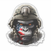 Patriottische Gorilla Gezicht Sticker (Voorkant)