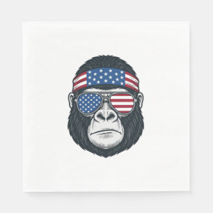 Patriottische Gorilla Gezicht Vintage Gravure Vect Servet