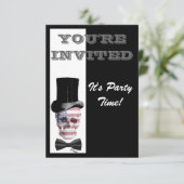 Patriottische Gothic Steampunk schedel Kaart (Staand voorkant)