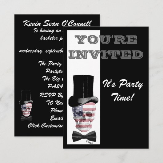 Patriottische Gothic Steampunk schedel Kaart (Voorkant / Achterkant)