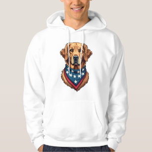 Patriottische Goud Retriever Bandana Vintage T-shi Hoodie