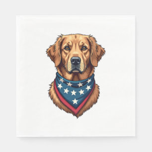 Patriottische Goud Retriever Bandana Vintage T-shi Servet