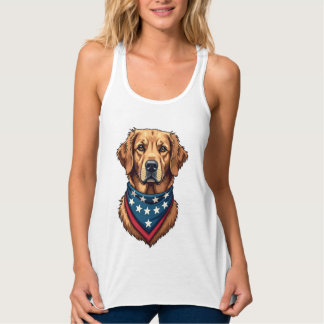 Patriottische Goud Retriever Bandana Vintage T-shi Tanktop