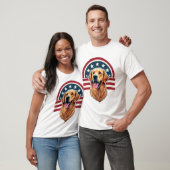 Patriottische Goud Retriever Boog Lay-Out Shirt 2 (Unisex)