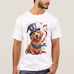 Patriottische Goud Retriever Drijvende Sterren T-s T-shirt