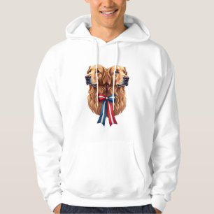 Patriottische Goud Retriever Dubbel Portret Shirt 