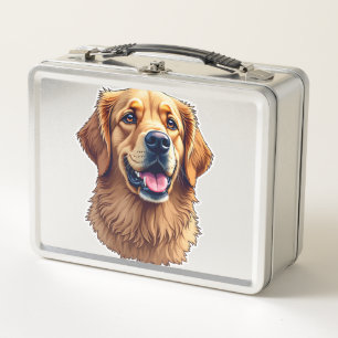 Patriottische Goud Retriever Gezicht Vintage T-shi