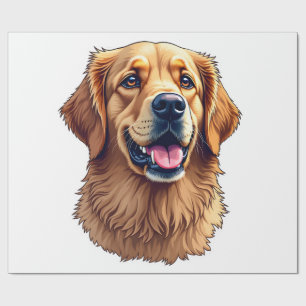 Patriottische Goud Retriever Gezicht Vintage T-shi Cadeaupapier