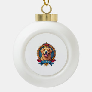 Patriottische Goud Retriever Grand Crest Shirt Keramische Bal Ornament