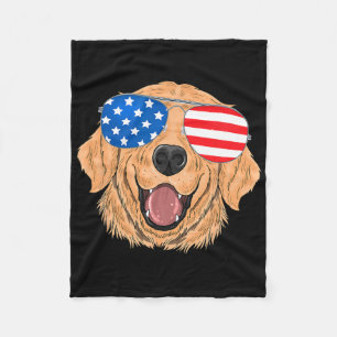 Patriottische Goud Retriever Hond 4 juli Cadeau Fleece Deken