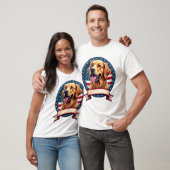 Patriottische Goud Retriever Open Lint Crest Shirt (Unisex)