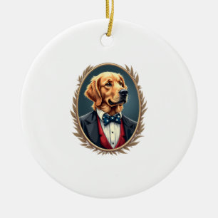 Patriottische Goud Retriever Portret Vintage T-shi Keramisch Ornament