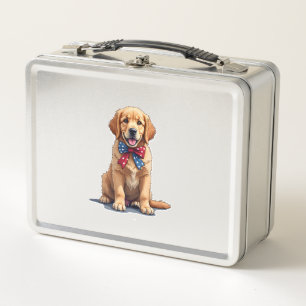 Patriottische Goud Retriever Puppy Vintage T-shirt