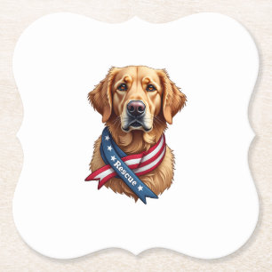 Patriottische Goud Retriever Reddings T-Shirt uit  Kartonnen Onderzetters