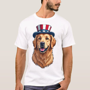 Patriottische Goud Retriever Split Frame T-shirt 2