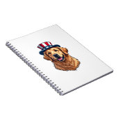 Patriottische Goud Retriever Split Frame T-shirt 2 Notitieboek (Rechterzijde)
