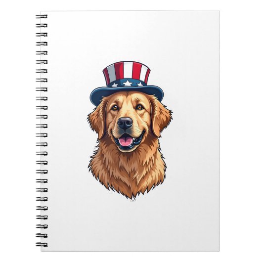 Patriottische Goud Retriever Split Frame T-shirt 2 Notitieboek (Voorkant)