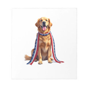 Patriottische Goud Retriever Vallende Lint Shirt 2 Notitieblok