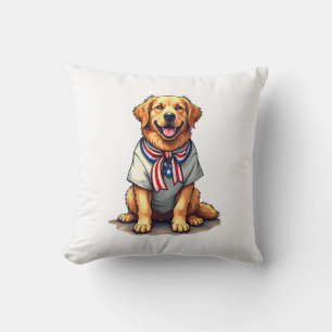 Patriottische Gouden Hond Vintage Gravure Shirt 2 Kussen