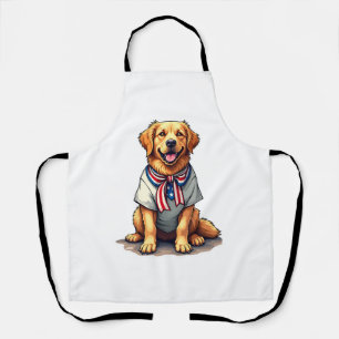 Patriottische Gouden Hond Vintage Gravure Shirt 2 Schort