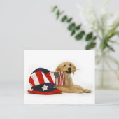 Patriottische gouden puppy briefkaart (Staand voorkant)