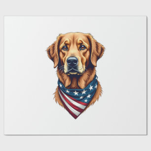 Patriottische Gouden Retriever Bandana Vintage T-s Cadeaupapier