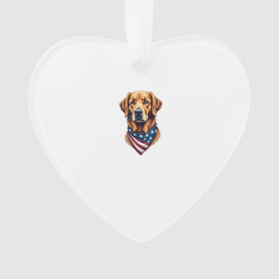 Patriottische Gouden Retriever Bandana Vintage T-s Ornament