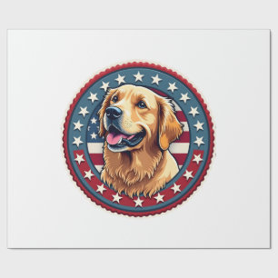 Patriottische Gouden Retriever Heritage Seal T-shi Cadeaupapier