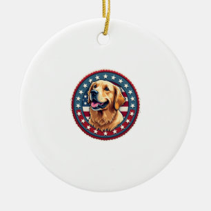 Patriottische Gouden Retriever Heritage Seal T-shi Keramisch Ornament