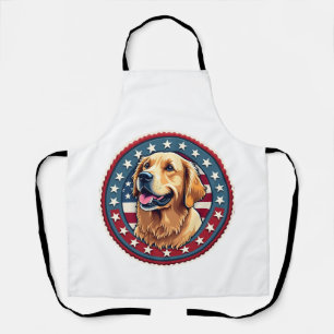 Patriottische Gouden Retriever Heritage Seal T-shi Schort