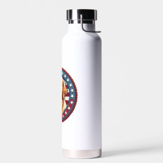 Patriottische Gouden Retriever Heritage Seal T-shi Waterfles