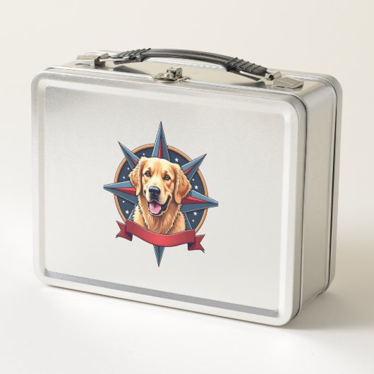 Patriottische Gouden Retriever Kompas Ster Tee 2 (Voorkant)
