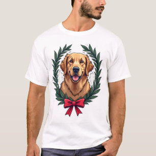 Patriottische Gouden Retriever Krans Vintage T-shi T-shirt
