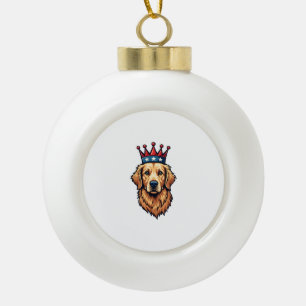 Patriottische Gouden Retriever Kroon Embleem T-shi Keramische Bal Ornament