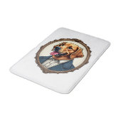 Patriottische Gouden Retriever Portret Vintage T-s Badmat (Gekanteld)