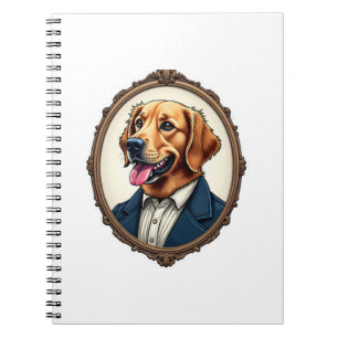 Patriottische Gouden Retriever Portret Vintage T-s Notitieboek