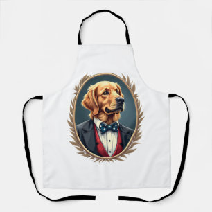 Patriottische Gouden Retriever Portret Vintage T-s Schort