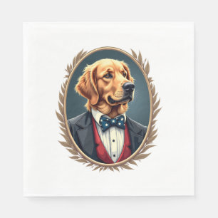 Patriottische Gouden Retriever Portret Vintage T-s Servet
