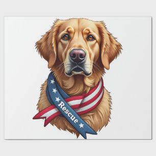 Patriottische Gouden Retriever Reddings T-Shirt ui Cadeaupapier