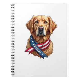 Patriottische Gouden Retriever Reddings T-Shirt ui Notitieboek