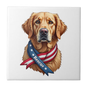 Patriottische Gouden Retriever Reddings T-Shirt ui Tegeltje
