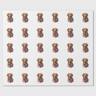 Patriottische Gouden Retriever Reddings Vintage T- Cadeaupapier