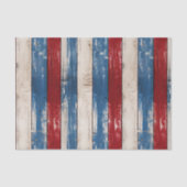 Patriottische Gouden Stemming Faux Wood Americana Tissuepapier (Voorkant)