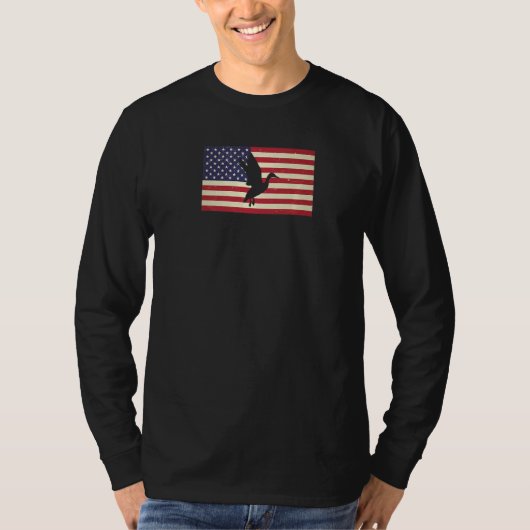 Patriottische graat verergerde Amerikaanse vlag T-shirt (Voorkant)