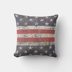 Patriottische graatstaren en stripes buitenkussen