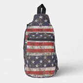 Patriottische graatstaren en stripes sling bag (Voorkant)